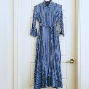 NWOT Banana Republic Stripe Belted Maxi Shirtdress